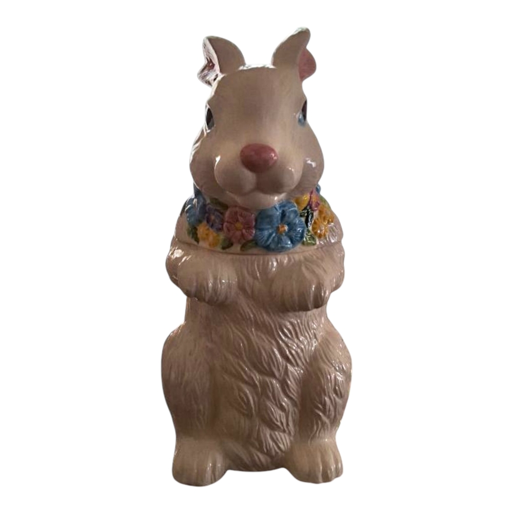 Floral Bunny Cookie Jar